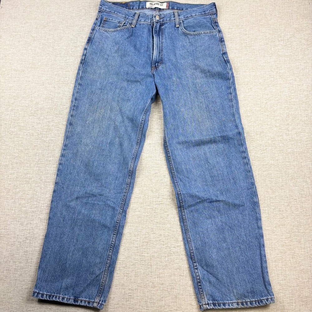 Levis 550 Mens 36x32 Light Distress Jeans Thigh Fade ** Vintage Style ** Denim
